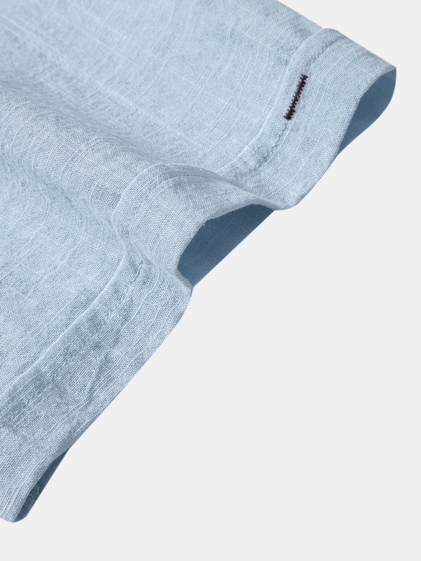 Camisa de cuello polo con efecto lino y manga corta