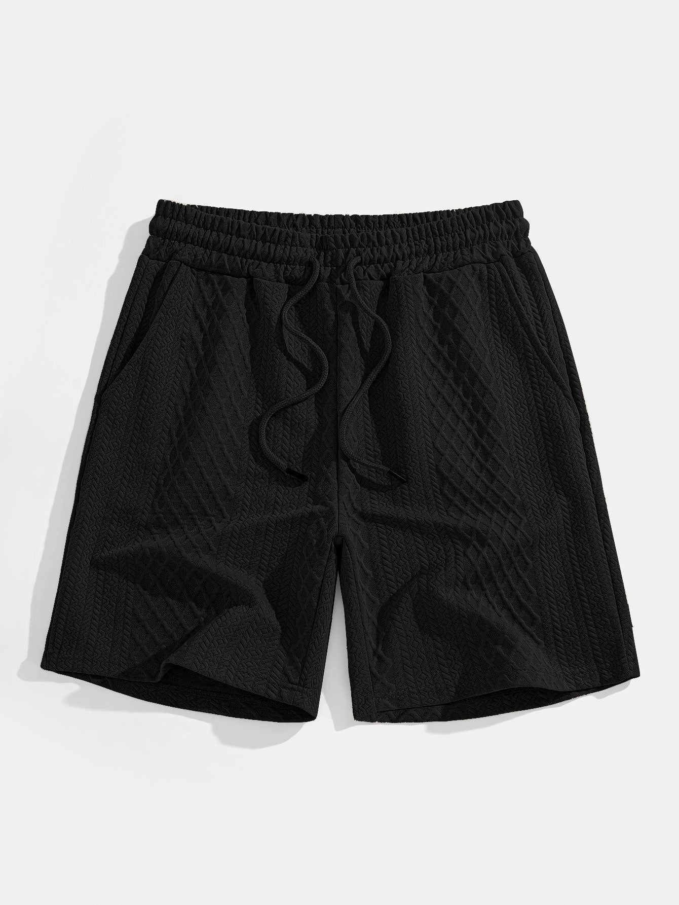 Polo y pantalones cortos de jacquard con diamantes geométricos