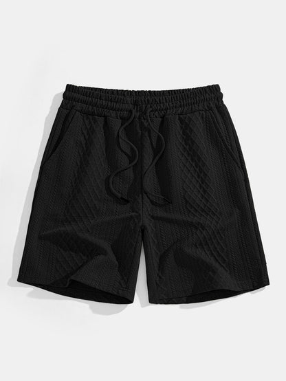 Polo y pantalones cortos de jacquard con diamantes geométricos