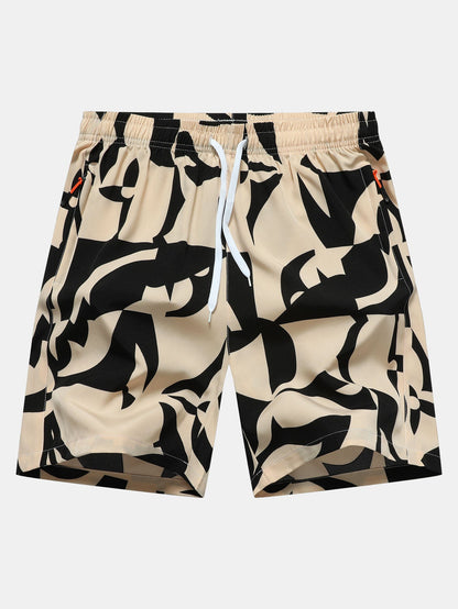 Pantalones cortos con bolsillos y cremallera y estampado de bloques de color