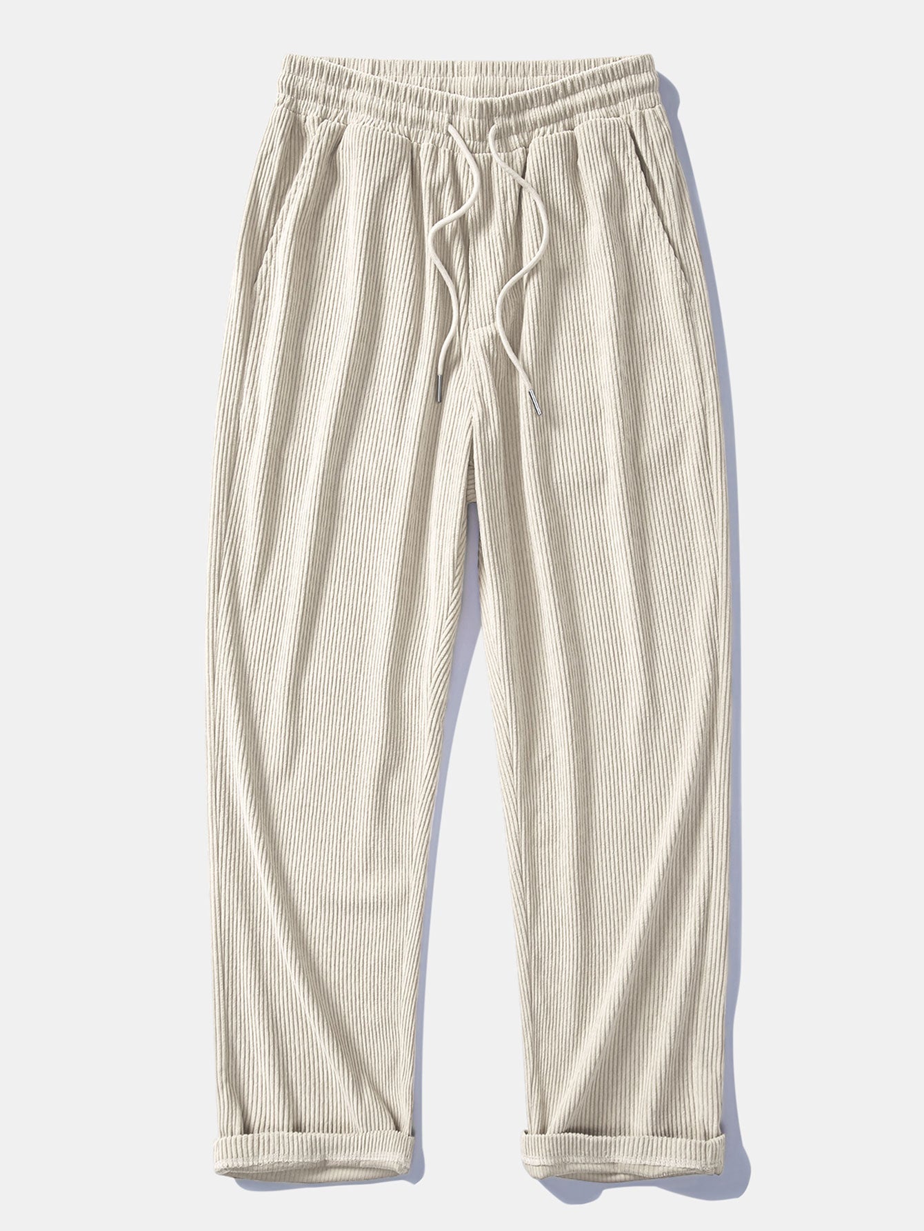 Sudadera de pana con cuello polo y contraste de corte relajado y pantalones de pana de pierna recta