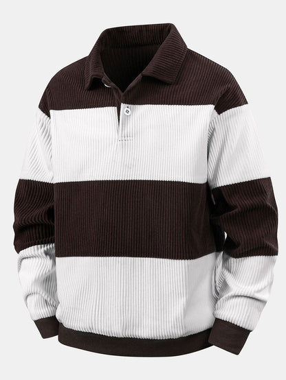 Sudadera polo de pana en contraste