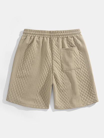 Polo y pantalones cortos de jacquard con diamantes geométricos