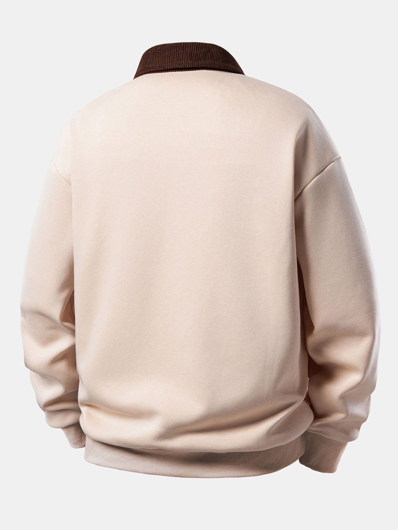 Sudadera de pana con cuello polo y contraste de corte relajado y pantalones de pana de pierna recta