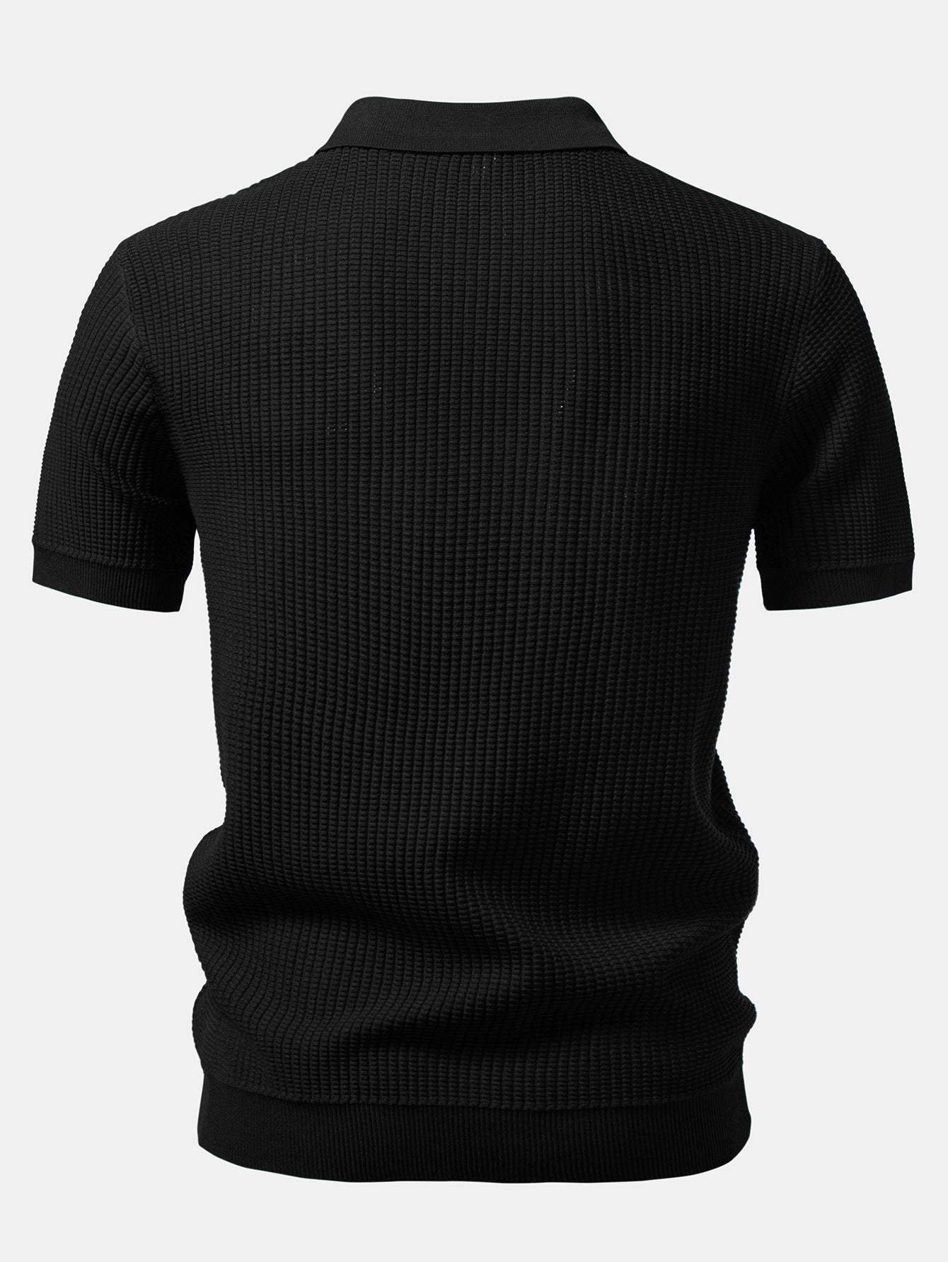 Polo de punto con cuello Johnny a rayas y pantalones de punto con cordón