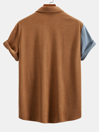 Camisa de pana con bloques de color