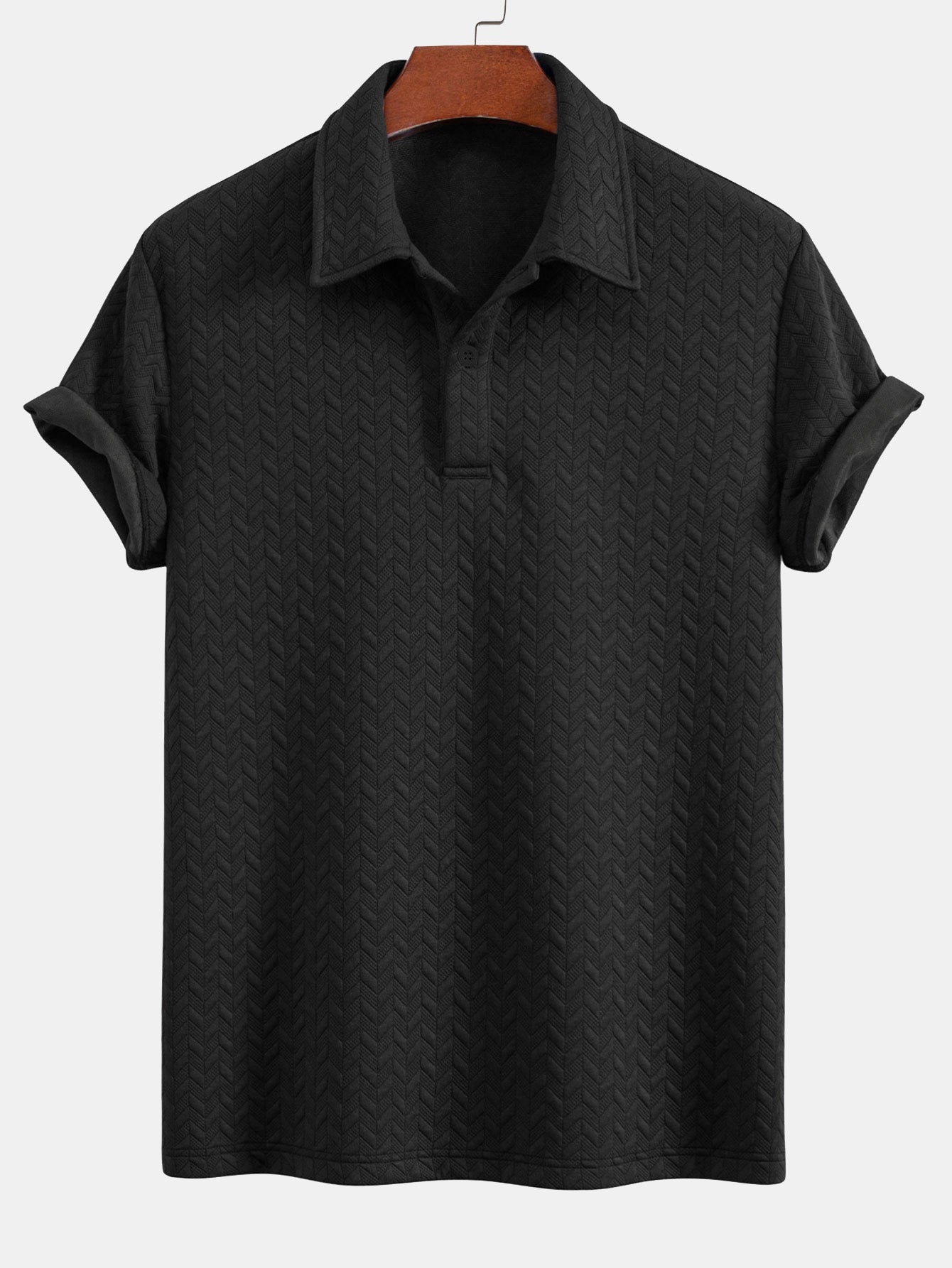 Polo y pantalones cortos de jacquard geométrico