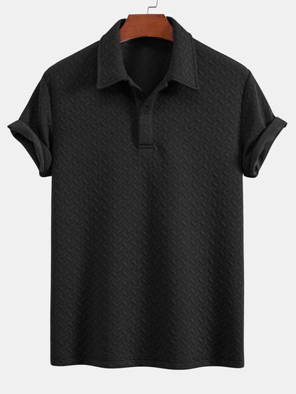 Polo y pantalones cortos de jacquard geométrico