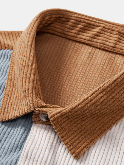 Camisa de pana con bloques de color