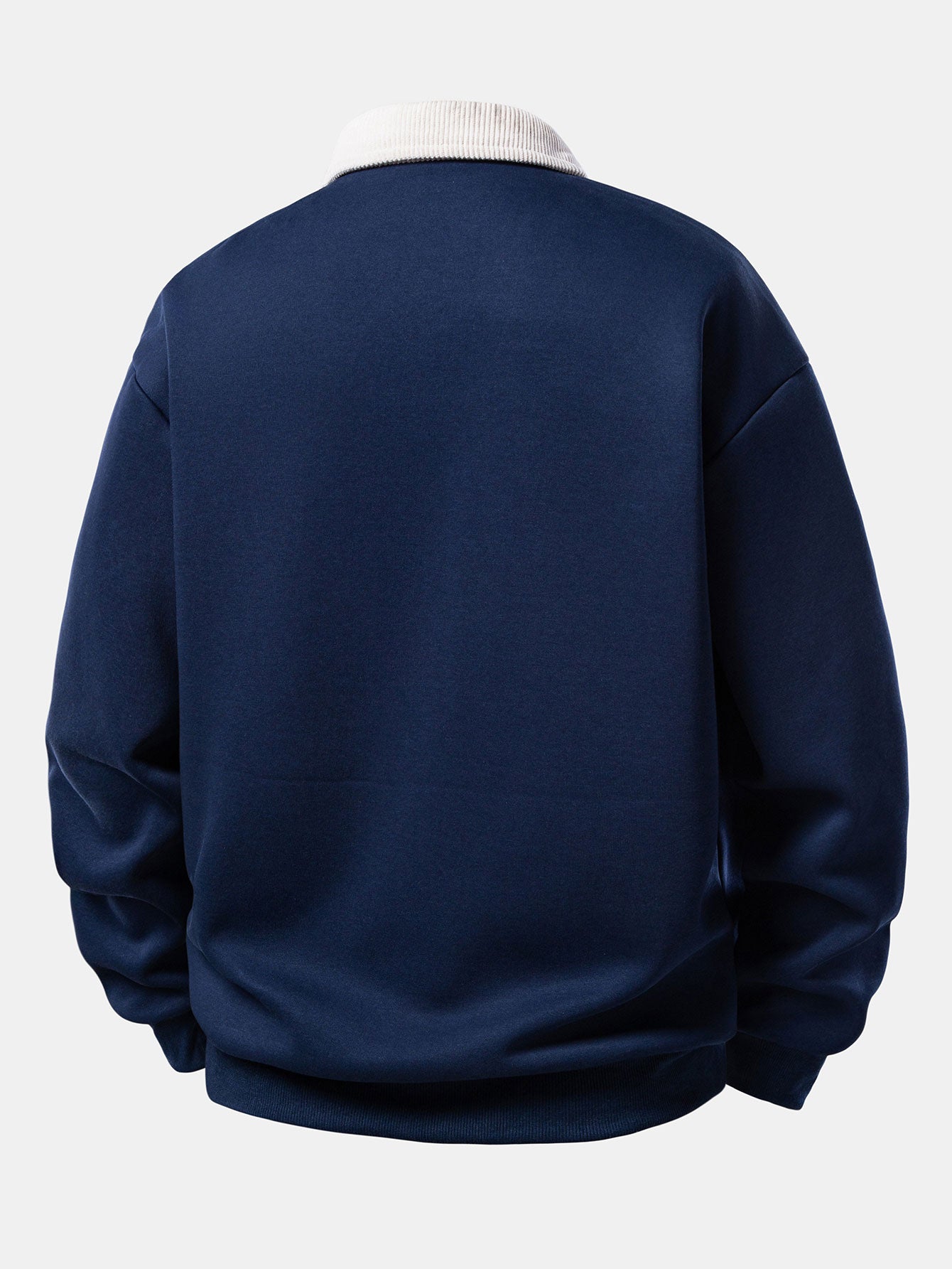 Sudadera de pana con cuello polo y contraste de corte relajado y pantalones de pana de pierna recta