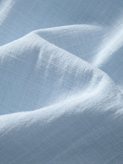 Camisa de cuello polo con efecto lino y manga corta