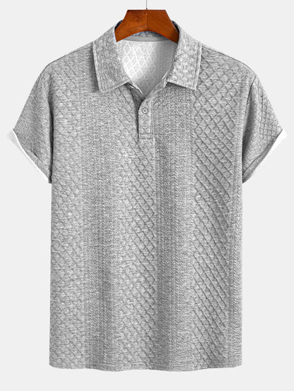 Polo y pantalones cortos de jacquard con diamantes geométricos