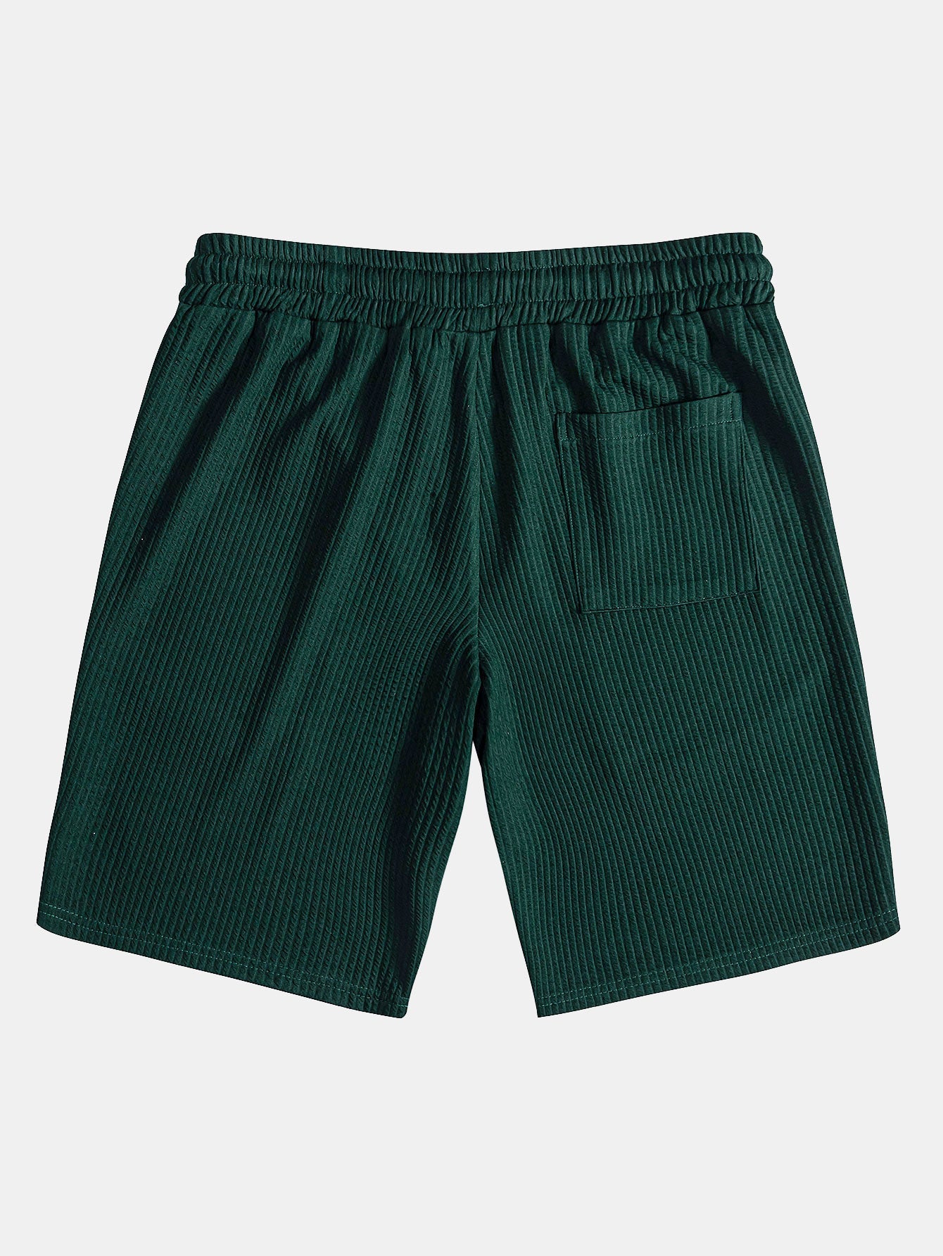 Polo de canalé con cuello en V y manga corta y pantalones cortos de canalé con cordón