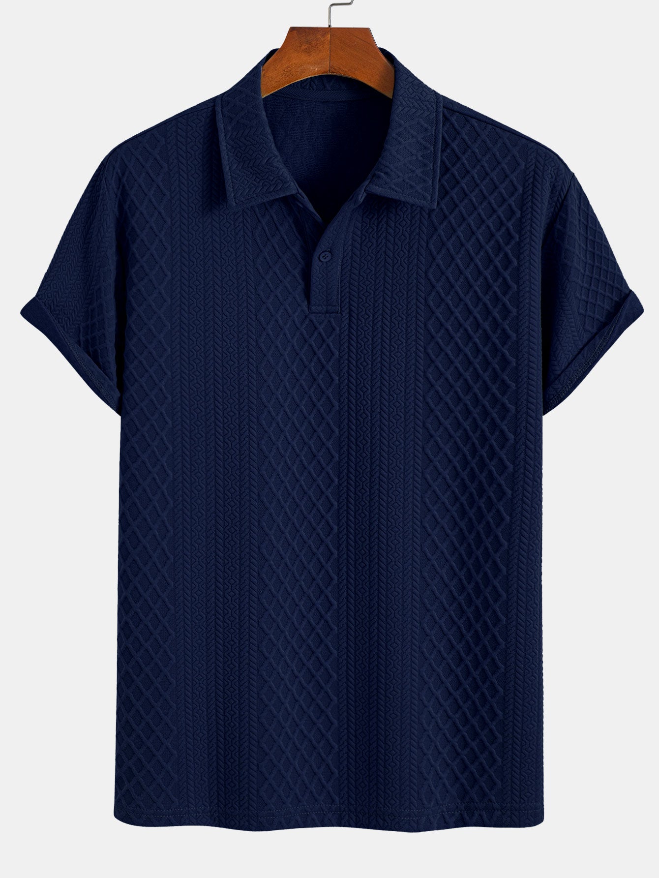 Polo y pantalones cortos de jacquard con diamantes geométricos