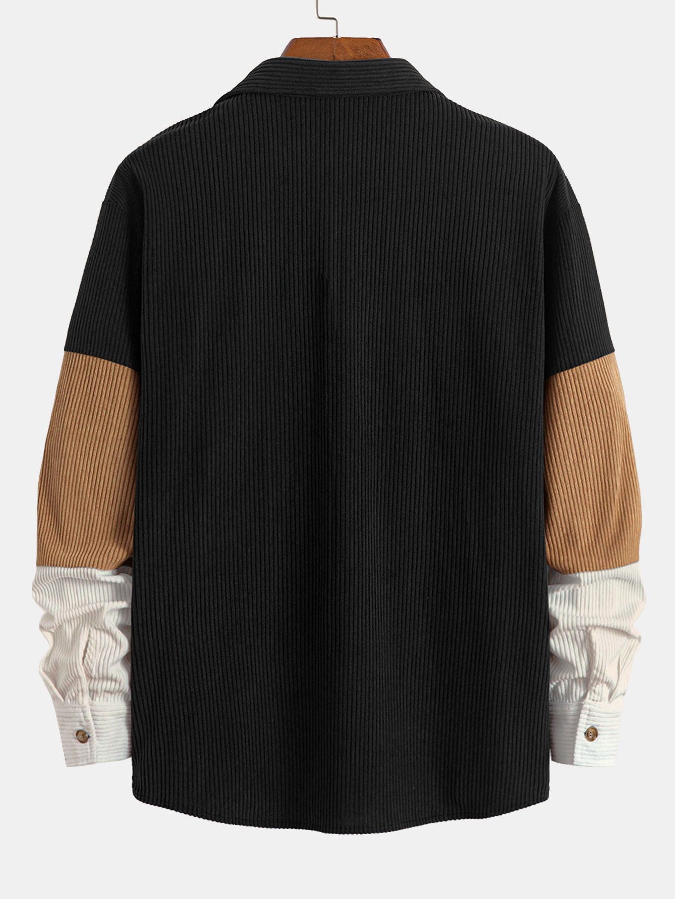 Camisa de pana con bloques de color y bolsillos