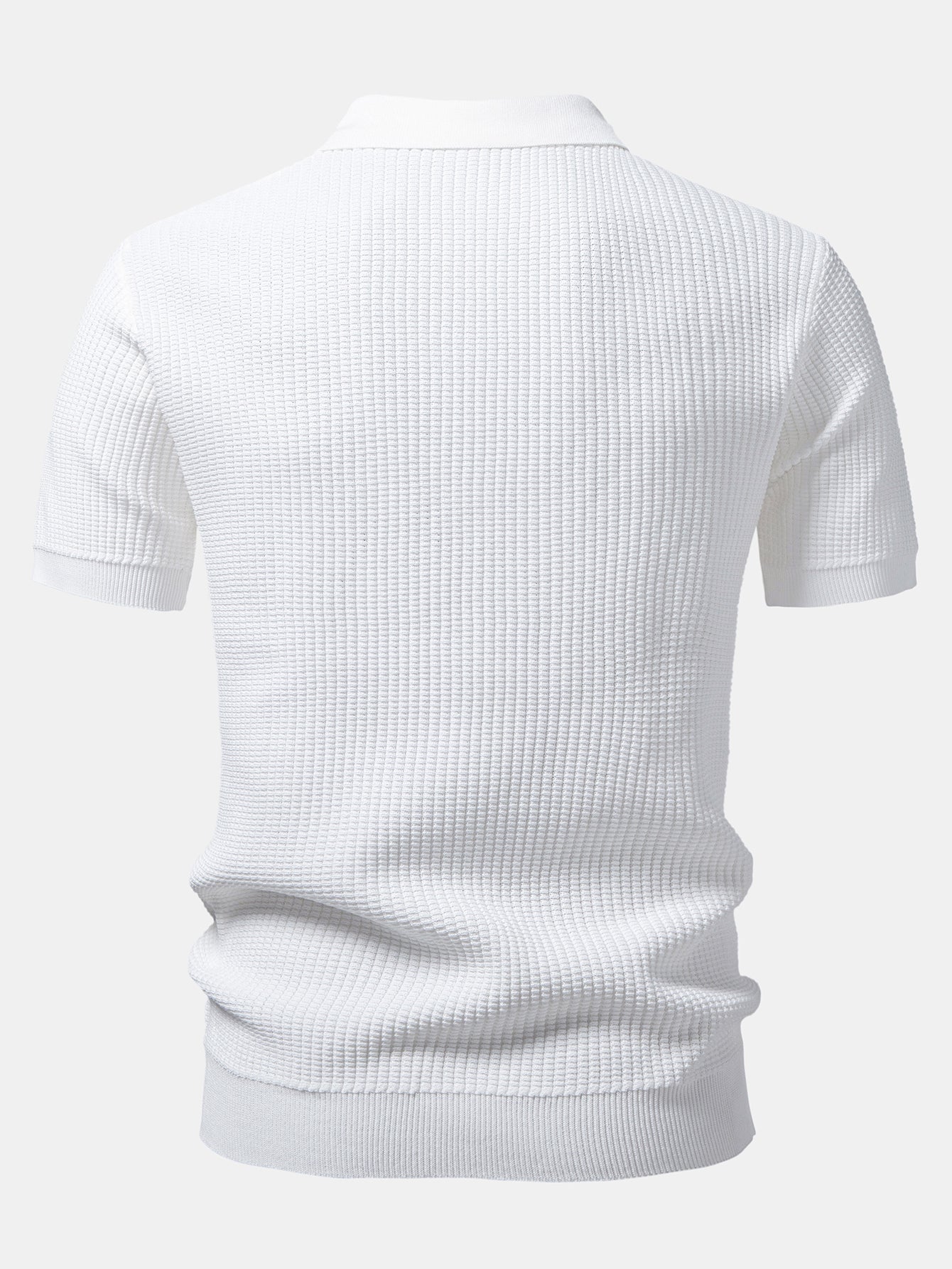 Polo de punto con cuello Johnny a rayas y pantalones de punto con cordón