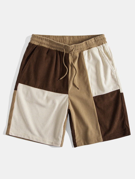 Pantalones cortos de pana con bloques de color