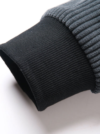 Sudadera polo de pana en contraste