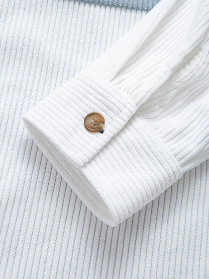 Camisa de pana con bloques de color y bolsillos