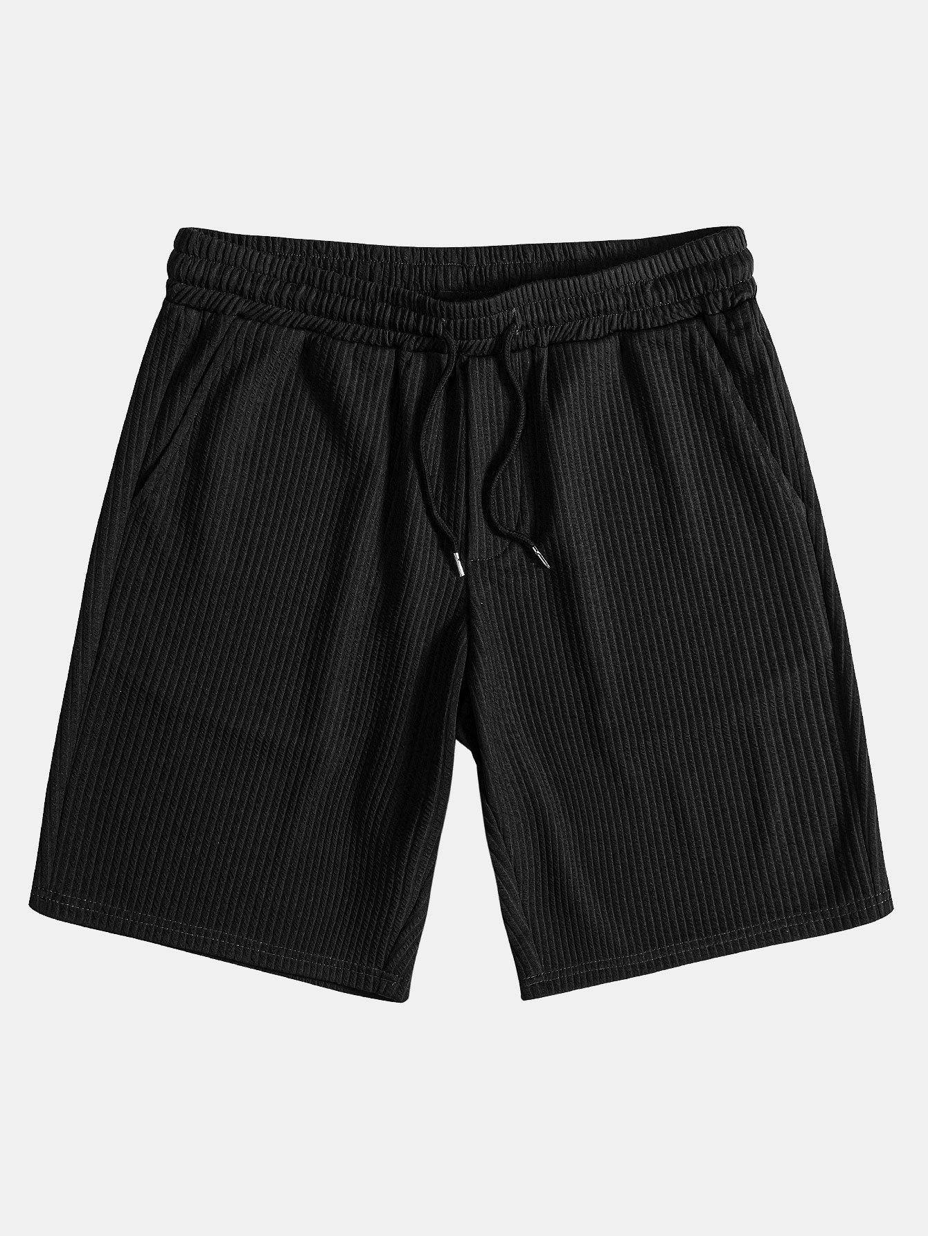 Polo y pantalones cortos de canalé con media cremallera y corte ajustado