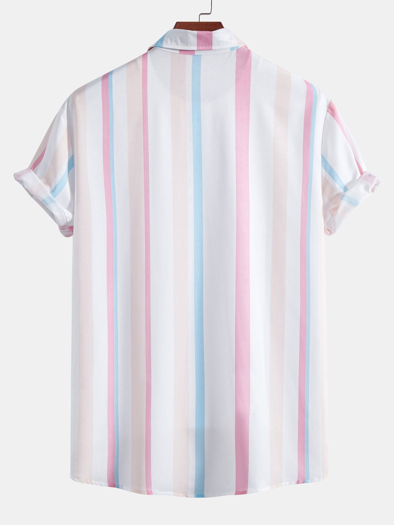 Camisa abotonada con estampado de rayas de colores